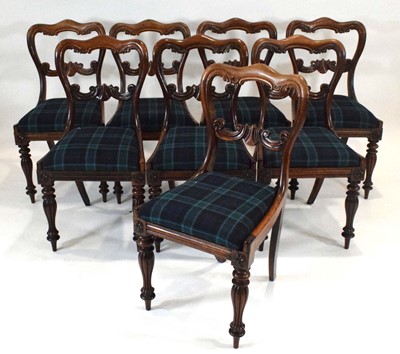 Lot 18 - A set of eight Victorian rosewood dining...