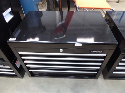 Lot 4450 - Halfords 5 drawer metal toolbox, with key