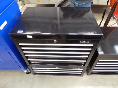 Lot 4451 - Halfords 2 tiered toolbox, with key