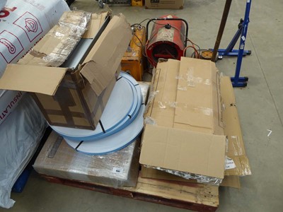 Lot 4461 - Pallet of assorted items to include metal tote...