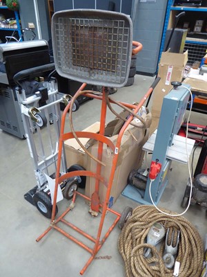 Lot 4472 - Metal gas bottle trolley with built in heater