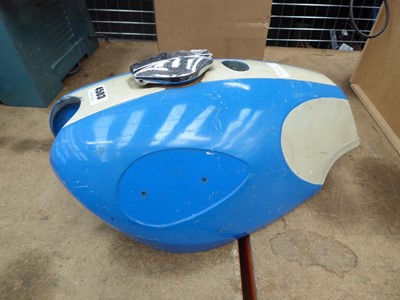 Lot 4503 - Blue and white BSA motorcycle tank