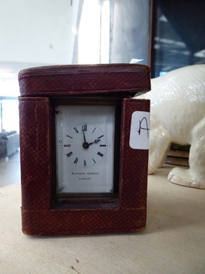 Lot 5006 - Brass carriage clock in case