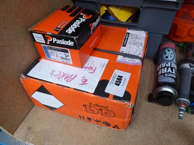 Lot 4564 - Box of Pasload D head nails and a box of...