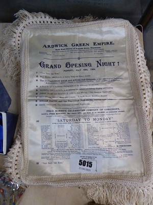 Lot 5015 - Theatre programme printed on silk