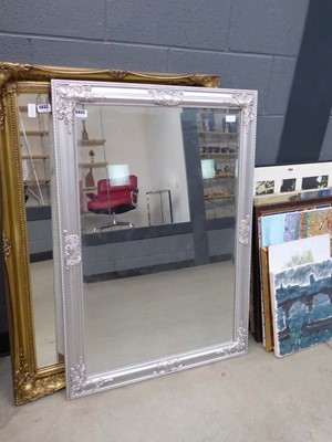 Lot 5033 - Rectangular bevelled mirror in silver painted...