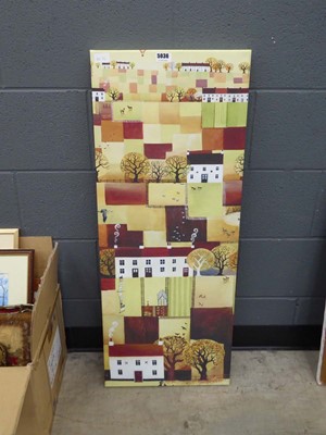 Lot 5036 - Modern wall hanging - farm buildings and fields