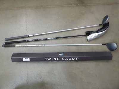 Lot 4570 - Assortment of golf clubs/equipment to include...