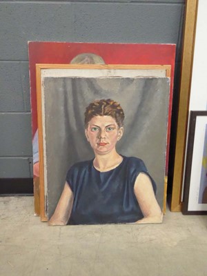 Lot 5038 - 3 portrait oils on canvas