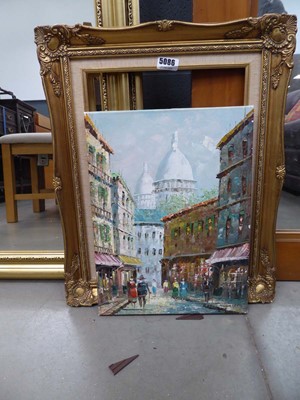 Lot 5086 - Oil on canvas of Montmartre and Sacre Coeur