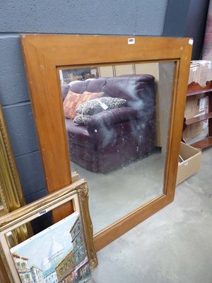 Lot 5087 - Rectangular mirror in natural wood frame