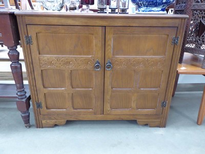 Lot 5103 - Oak double door cupboard with inner drawer