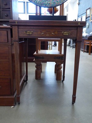 Lot 5116 - Inlaid Edwardian envelope card table