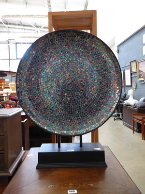 Lot 5117 - Inlaid shallow dish on stand