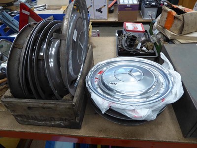 Lot 4652 - Approx. 14 vintage Mercedes hub caps and a...