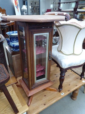 Lot 5128 - Octagonal side table with display stand under