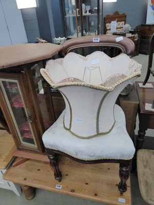 Lot 5129 - 2 fabric lampshades, plus Victorian dining chair