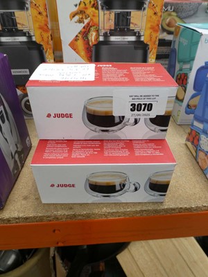 Lot 3070 - 3 boxes of judge double walled espresso glasses