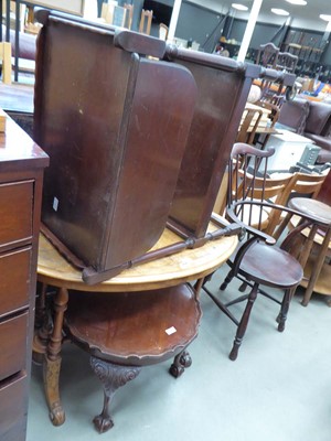 Lot 5208 - 2 tier tea trolley plus an inlaid Edwardian...