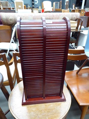 Lot 5210 - Tambour fronted 2 drawer CD rack