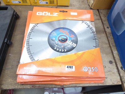 Lot 4702 - 4 Golz cutting discs, dimensions: 350 x 20,0mm