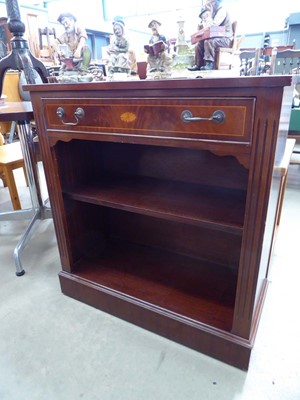 Lot 5143 - Reproduction open mahogany bookcase with...