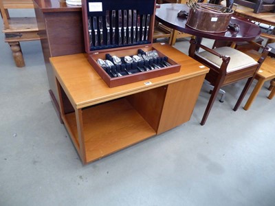 Lot 5146 - Teak fold over card table