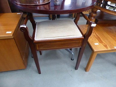 Lot 5147 - Upholstered Edwardian piano stool
