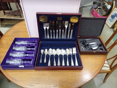 Lot 5154 - Viners cutlery set, plus 4 champagne flutes...