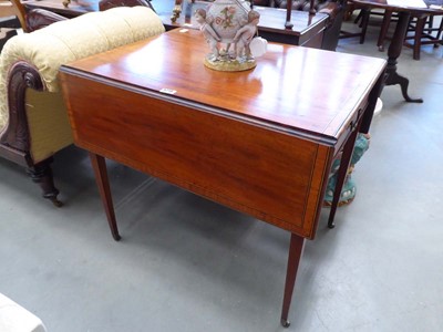 Lot 5216 - Victorian inlaid drop side table with single...