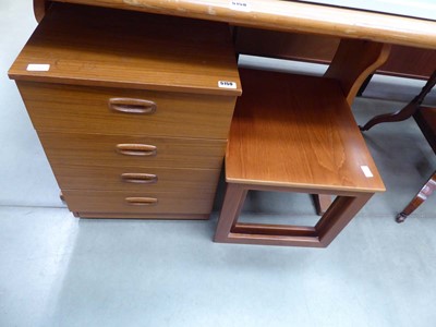 Lot 5159 - Mid-Century 4 drawer bedside cabinet and nest...