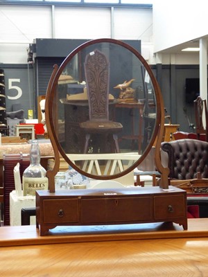 Lot 5164 - Georgian 3 drawer toilet mirror