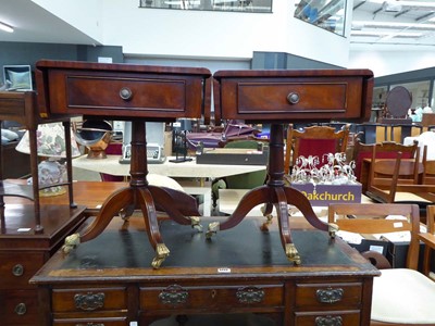 Lot 5221 - Pair of reproduction mahogany single drawer...