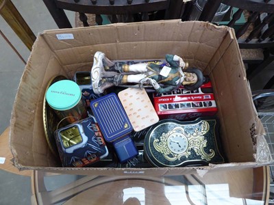 Lot 5172 - Box containing Fortnum and Masons, and other tins