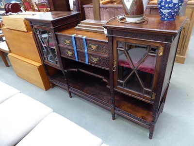 Lot 5226 - Edwardian sideboard with carved panels and...