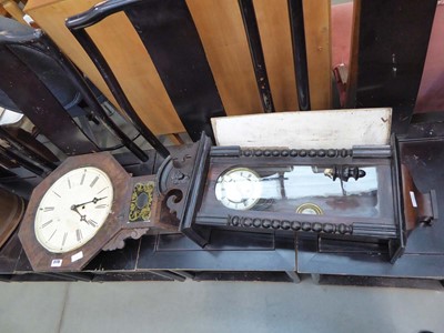 Lot 5178 - Vienna style wall clock, plus drop dial clock