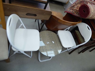 Lot 5230 - Small folding table plus 2 chairs