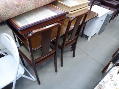 Lot 5231 - Drop side table plus 6 upholstered dining chairs
