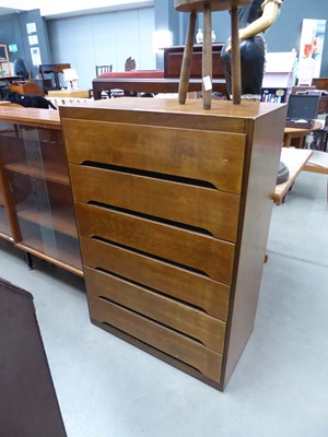 Lot 5181 - Mid-Century plywood chest of 6 drawers