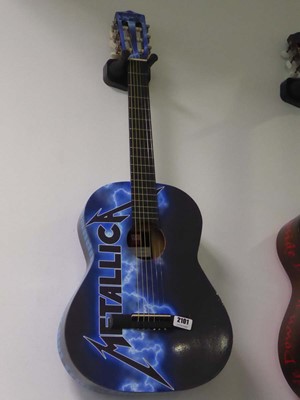 Lot 2101 - Acoustic guitar customised with the Metallica...