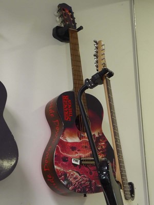 Lot 2102 - Acoustic guitar customised with the Stranger...