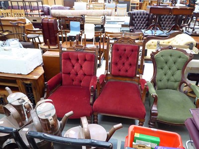 Lot 5187 - 2 button back him and hers chairs
