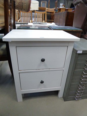 Lot 5235 - White painted pine 2 drawer bedside cabinet