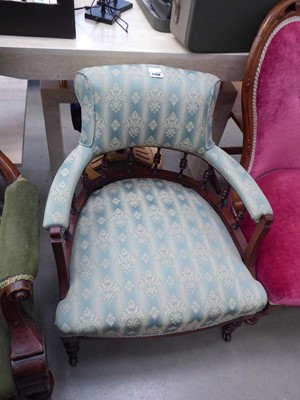 Lot 5190 - Floral upholstered bow back armchair