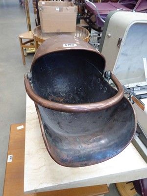 Lot 5193 - Copper helmet coal scuttle