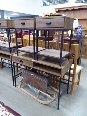 Lot 5241 - (9) Faux pine single drawer desk with a pair...
