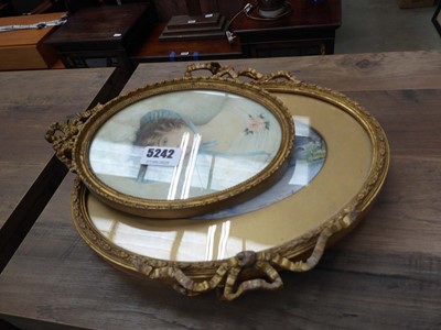 Lot 5242 - Pair of rural watercolours plus a portrait of...
