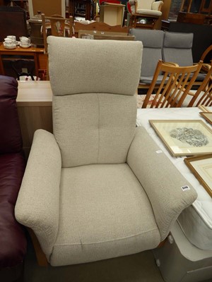 Lot 5246 - Oatmeal fabric swivel armchair