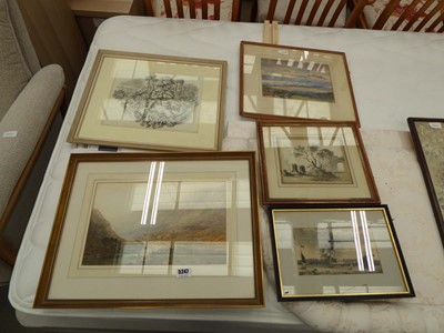 Lot 5247 - 4 watercolours to include highland scene,...