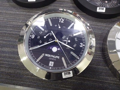 Lot 2115 - Dealers clock in blue and silver